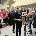 03.02.2024. Kielce. Agata Wojda została oficjalnie zaprezentowana jak kandydatka Koalicji Obywatelskiej na prezydenta Kielc / Fot. Wiktor Taszłow - Radio Kielce