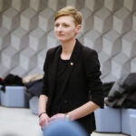 03.02.2024. Kielce. Agata Wojda została oficjalnie zaprezentowana jak kandydatka Koalicji Obywatelskiej na prezydenta Kielc. Na zdjęciu: Agata Wojda / Fot. Wiktor Taszłow - Radio Kielce