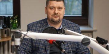 19.02.2024. Radio Kielce. Studio Polityczne Radia Kielce. Na zdjęciu: Michał Godowski - Polskie Stronnictwo Ludowe / Fot. Aleksandra Kwaśniewska - Radio Kielce