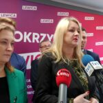 12.03.2024. Kielce. Konferencja Nowej Lewicy. Na zdjęciu (od lewej): Paulina Piechna-Więckiewicz - podsekretarz stanu w Ministerstwie Edukacji Narodowej, Małgorzata Marenin - kandydatka do sejmiku województwa / Fot. Marcin Marszałek - Radio Kielce