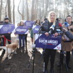 09.03.2024. Kielce. Konferencja prasowa Kamila Suchańskiego - kandydata na prezydenta Kielc / Fot. Wiktor Taszłow - Radio Kielce