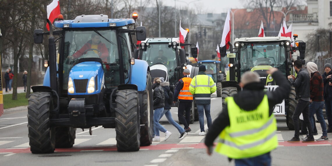 Protest rolników w centrum Kielc