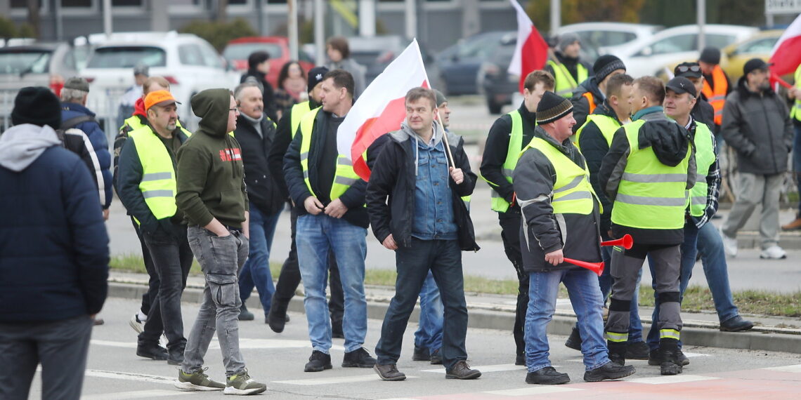 14.03.2024. Kielce. Protest rolników / Fot. Wiktor Taszłow - Radio Kielce