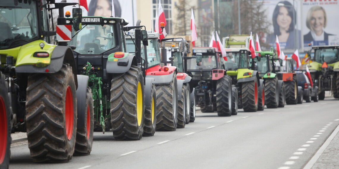 Protest rolników w centrum Kielc