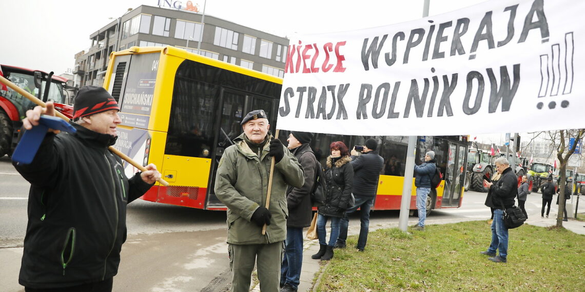 14.03.2024. Kielce. Protest rolników / Fot. Wiktor Taszłow - Radio Kielce