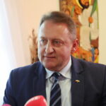 20.03.2024. Kielce, Dworek Laszczyków. Konferencja w Muzeum Wsi Kieleckiej. Na zdjęciu Dariusz Skiba - burmistrz Bodzentyna. / Fot. Wiktor Taszłow - Radio Kielce