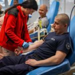 27.03.2024. Kielce. Świętokrzyscy policjanci oddali honorowo krew / źródło: KWP w Kielcach