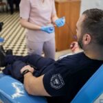 27.03.2024. Kielce. Świętokrzyscy policjanci oddali honorowo krew / źródło: KWP w Kielcach