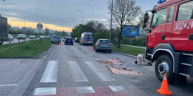Wypadek na wjeździe do Kielc