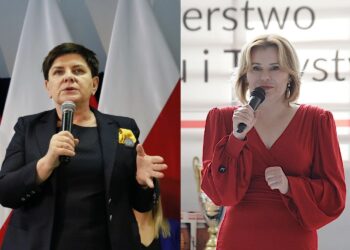 Na zdjęciu (od lewej): europoseł Beata Szydło i poseł Anna Krupka. / Fot. Radio Kielce.