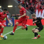 01.04.2024. Łódź. Mecz 26. kolejki piłkarskiej Ekstraklasy Korona Kielce - Widzew Łódź. Fot. Marian Zubrzycki - PAP