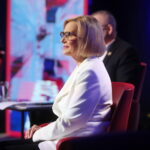 04.04.2024. Radio Kielce. Debata wyborcza z udziałem liderów list wyborczych do Sejmiku Województwa Świętokrzyskiego. Na zdjęciu: Renata Janik - KW Prawo i Sprawiedliwość / Fot. Wiktor Taszłow – Radio Kielce