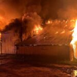 27.05.2024. Podborek. Pożar zabudowań gospodarczych / źródło: PSP Staszów