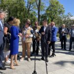 16.05.2024. Końskie. konferencja prasowa kandydatów do europarlamentu z Prawa i Sprawiedliwości z Beatą Szydło / Fot. Magdalena Galas-Klusek - Radio Kielce