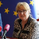 20.05.2024. Kielce. Konferencja prasowa o kolejnej edycji Narodowego Programu Czytelnictwa. Na zdjęciu: Dorota Majchrzyk, dyrektor Szkoły Podstawowej nr 18 w Kielcach / źródło: Świętokrzyski Urząd Wojewódzki w Kielcach