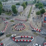20.05.2024. Kielce. Tymczasowe rondo u zbiegu ulic Ogrodowej, Seminaryjskiej i Jana Pawła II / Fot. Jarosław Kubalski - Radio Kielce