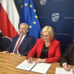 29.05.2024. Kielce. Konferencja prasowa. Na zdjęciu (od lewej): Anna Mikołajczyk, dyrektor WOPM, prof. Stanisław Góźdź, dyrektor Świętokrzyskiego Centrum Onkologii, Renata Janik - marszałek województwa świętokrzyskiego, Marek Bogusławski - wicemarszałek województwa świętokrzyskiego / Fot. Iwona Murawska-Bujnowicz - Radio Kielce