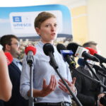 26.06.2024. Kielce. Urząd Miasta Kielce. Konferencja prasowa. Na zdjęciu (przemawia: Agata Wojda - prezydent Kielc / Fot. Wiktor Taszłow - Radio Kielce