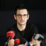 28.06.2024. Kielce. Konferencja prasowa na temat planów Teatru im. Stefana Żeromskiego. Na zdjęciu Paweł Sablik - dramaturg. / Fot. Wiktor Taszłow - Radio Kielce