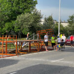 27.06.2024. Kielce. Przygotowania do finiszu Wyścigu „Solidarności” i Olimpijczyków. Etap został przerwany ze względu na burzę. / Fot. Wiktor Taszłow - Radio Kielce