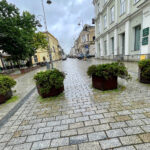 04.06.2024. Kielce. Ulica Sienkiewicza. Doniczki / Fot. Wiktor Taszłow - Radio Kielce