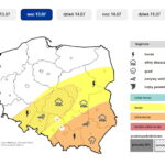 Prognozowane zagrożenia na noc 13/14.07. / Źródło: IMGW-PIB