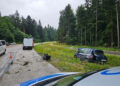 Groźny wypadek na leśnym odcinku drogi z Kielc do Zagnańska