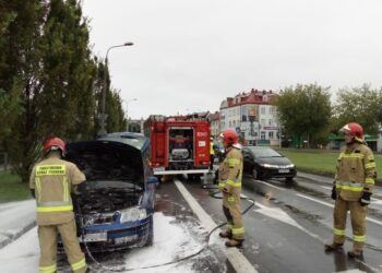 Pożar samochodu w Kielcach