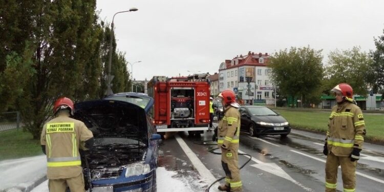 Pożar samochodu w Kielcach