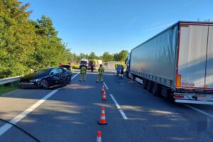 12.08.2024. Wypadek w Śladkowie Małym / Fot. PSP Kielce