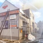 29.08.2024. Kielce. Pożar warsztatu samochodowego przy ul. Szczepaniaka / Fot. Straż Pożarna