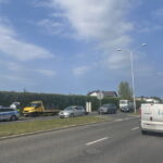 26.08.2024. Kielce. Wypadek przy ulicy Krakowskiej. / Fot. Dionizy Krawczyński - Radio Kielce