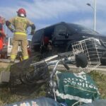 26.08.2024. Kielce. Wypadek przy ulicy Krakowskiej. / Fot. Dionizy Krawczyński - Radio Kielce