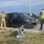 26.08.2024. Kielce. Wypadek przy ulicy Krakowskiej. / Fot. Dionizy Krawczyński - Radio Kielce