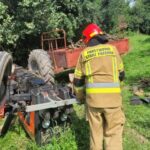 19.08.2024. Niedźwice. Wypadek podczas prac polowych / Fot. Straż Pożarna