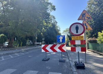 13.08.2024. Sandomierz. Początek remontu na ul. Słowackiego / Fot. Grażyna Szlęzak - Radio Kielce