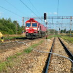 28.08.2024. Zagnańsk. Pożar lokomotywy. / Fot. Straż Pożarna