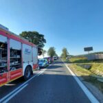 21.09.2024. Wypadek na drodze krajowej nr 74 w okolicy Lechowa / Fot. Straż Pożarna