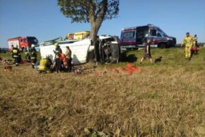 21.09.2024. Wypadek na drodze krajowej nr 74 w okolicy Lechowa / Fot. Na Drodze Świętokrzyskie / Facebook