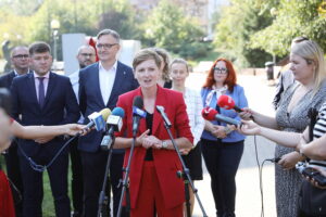 03.09.2024. Kielce. Konferencja prezydent Agaty Wojdy / Fot. Wiktor Taszłow - Radio Kielce