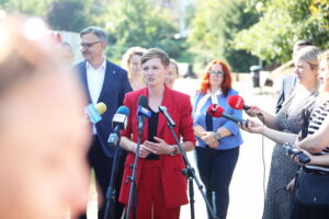 03.09.2024. Kielce. Konferencja prezydent Agaty Wojdy / Fot. Wiktor Taszłow - Radio Kielce