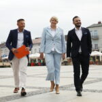 27.09.2024. Kielce. Prezentacja nowego klubu w Radzie Miasta Kielce. Na zdjęciu (od lewej): Marcin Chłodnicki, Natalia Rajtar i Maciej Jakubczyk / Fot. Wiktor Taszłow - Radio Kielce