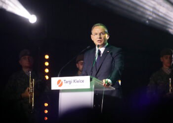 03.09.2024. Kielce. Targi Kielce. Rozpoczęcie targów MSPO. Na zdjęciu: Andrzej Duda - prezydent RP / Fot. Wiktor Taszłow - Radio Kielce