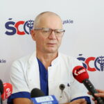19.09.2024. Kielce. ŚCO. Konferencja dot. nowych zabiegów wykonywanych w Klinice Otolaryngologii, Chirurgii Głowy i Szyi. Na zdjęciu: dr n. med. Sławomir Okła / Fot. Wiktor Taszłow - Radio Kielce
