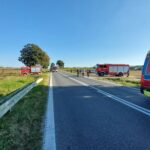 21.09.2024. Wypadek na drodze krajowej nr 74 w okolicy Lechowa / Fot. Straż Pożarna