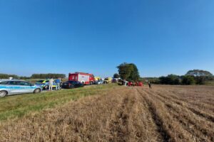 21.09.2024. Wypadek na drodze krajowej nr 74 w okolicy Lechowa / Fot. Straż Pożarna