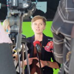 17.09.2024. Kielce. Dworzec Autobusowy. Konferencja prasowa. Na zdjęciu: Agata Wojda - prezydent Kielc / Fot. Jarosław Kubalski - Radio Kielce