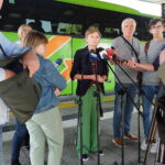 17.09.2024. Kielce. Dworzec Autobusowy. Konferencja prasowa. Na zdjęciu: Agata Wojda - prezydent Kielc / Fot. Jarosław Kubalski - Radio Kielce