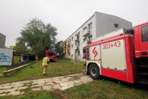 16.09.2024. Kielce. Pożar w bloku przy ul. Grunwaldzkiej / Fot. Aleksandra Kwaśniewska - Radio Kielce