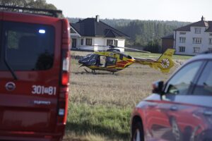 21.09.2024. Wypadek na drodze krajowej nr 74 w okolicy Lechowa / Fot. Jarosław Kubalski - Radio Kielce